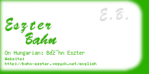 eszter bahn business card